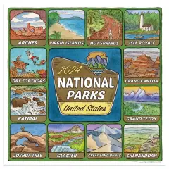 TF Publishing 2024 National Parks Art Mini Calendar