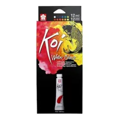 Koi Water Colors&trade; 12 Color Fine Quality Watercolors