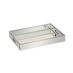 Silver Wood Glam Decorative Tray