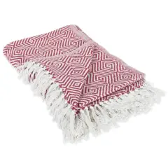 DII&reg; Barn Red X-Diamond Geometric Throw