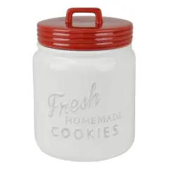 DII&reg; 9" Red & White Ceramic Cookie Jar