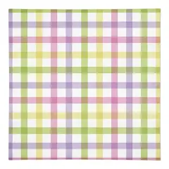 Pastel Plaid Napkin 10" x 10" Cotton Twill Napkin