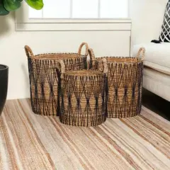 Brown Banana Leaf Storage Basket Set