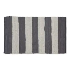 DII&reg; Gray & White Stripe Rag Rug, 2ft. x 3ft.