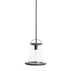 Hello Honey&reg; Robert Stevenson Lighting Wesley Metal & Seedy Glass Ceiling Light Distressed Zinc