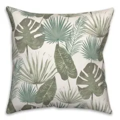 Tropical Palm Throw Pillow White