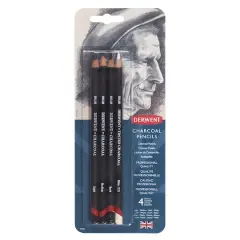 Derwent&reg; Charcoal 4 Pencil Set
