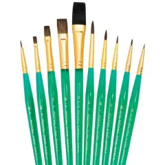 Royal & Langnickel&reg; Sable & Camel Ultra-Short Handle 10 Piece Brush Set