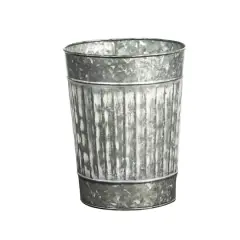 10i" Gray Farmhouse Country Pail Planter