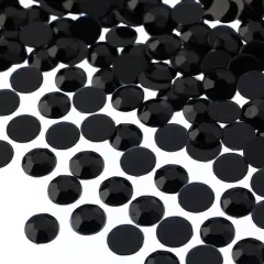 John Bead 8mm Acrylic Round Flat Back Rhinestones, 1,000ct. Black