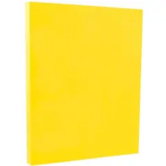 JAM Paper Recycled 8.5" x 11" 65lb. Cover Cardstock Pack, 250 Sheets Yellow