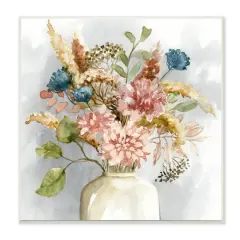 Stupell Industries Wildflower Watercolor Bouquet Country Vase Floral Painting,12" x 12"