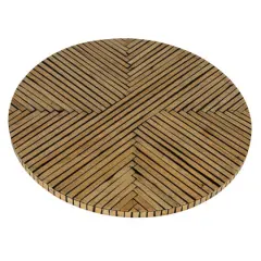 Hello Honey&reg; 15.75" Black & Natural Geometric Stripes Lazy Susan