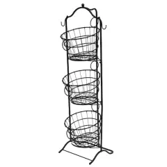 4ft. Wire 3-Tier Basket with Removable Tilted Baskets