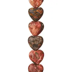 Leopard Jasper Heart Beads by Bead Landing&trade;, 12mm