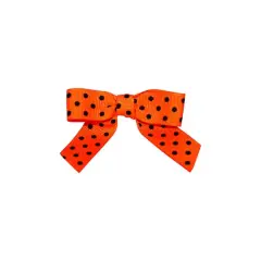 JAM Paper 2.5" Grosgrain Polka Dot Twist Tie Bows, 100ct. Orange and Black