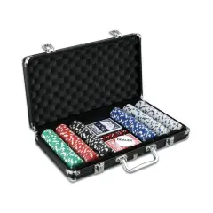Classic Game Collection 300 Piece Poker Game Set in Black Aluminum Case