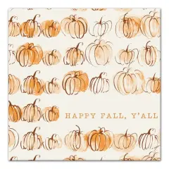 Watercolor Pumpkin Pattern Canvas Wall Art