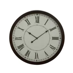 Black Traditional Metal Wall Clock, 30" x 30"