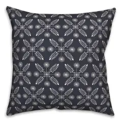 18" Meadow Leaves Indoor/Outdoor Pillow Navy