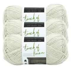 3 Pack Lion Brand&reg; Touch of Linen Yarn Natural