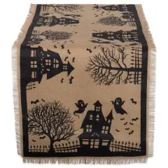 DII&reg; 74" Haunted House Burlap Table Runner