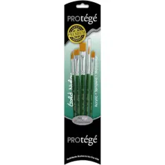 Prot&eacute;g&eacute; Gold Nylon Short Handle Variety 5 Piece Brush Set