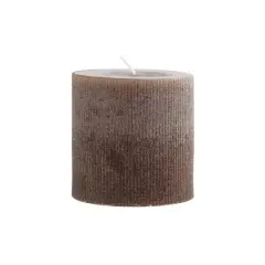Hello Honey&reg; 4" x 4" Leather Unscented Pleated Pillar Candle