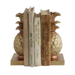 Hello Honey&reg; 9" Pineapple Shaped Gold Bookend Set