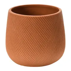 Hello Honey&reg; 6" Terracotta Finish Stoneware Flower Pot