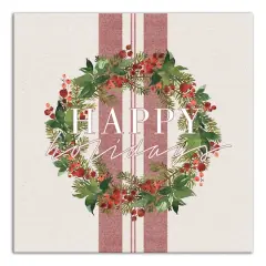 Happy Holidays Wreath Canvas Wall Art