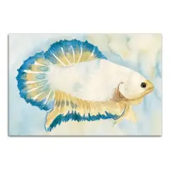 White And Blue Fish 18" x 12' Canvas Wall Art
