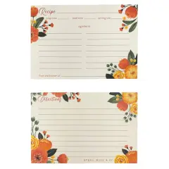 Steel Mill & Co.&reg; Orange Floral Recipe Cards