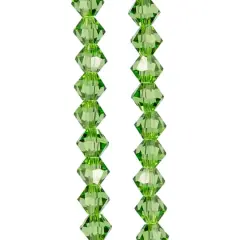 Preciosa Glass Crystal Bicone Beads, 4mm by Bead Landing&trade; Peridot