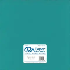 PA Paper&trade; Accents 12" x 12" Muslin 73lb. Cardstock, 25 Sheets Caribbean Blue