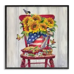 Stupell Industries Patriot Porch Still Life Framed Giclee Art Black