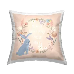 Stupell Industries Bunny Kisses Easter Wishes Decorative Printed Throw Pillow