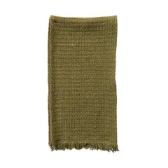 Hello Honey&reg; 108" Green Woven Cotton Table Runner with Metallic Gold Thread & Fringe