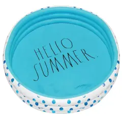 Rae Dunn 4ft. Hello Summer Aqua Polka Dots Mini Pool