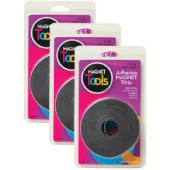Dowling Magnets&reg; 1" x 10ft. Magnet Strip with Adhesive Rolls, 3ct.