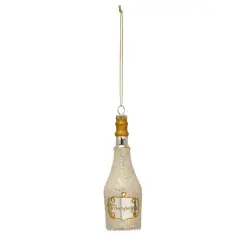 Hello Honey&reg; 6" Gold Glass Champagne Bottle Ornament