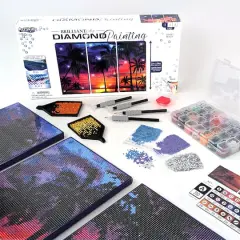 ArtSkills&reg; Brilliant Art Beach Sunset Stretched Canvas Diamond Painting Kit