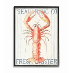 Stupell Industries Fresh Lobster Seafood Sign Framed Wall Art