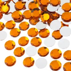 John Bead 12mm Acrylic Round Flat Back Rhinestones, 400ct. Orange
