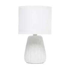 Simple Designs 11" Mini Ceramic Pastel Table Lamp Off White