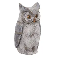 17" Gray Stone Country Owl Garden Sculpture