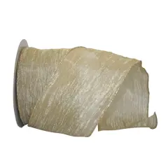 Reliant 4" x 30yd. Crushed Mesh Value Wired Ribbon Champagne