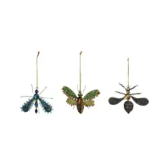 Hello Honey&reg; 3 Pack 5" Insect Metal & Glass Beaded Ornaments