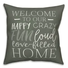 18" x 18" Love Filled Home Throw Pillow Sage
