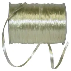JAM Paper 1/4" Raffia Pearl Ribbon Champagne